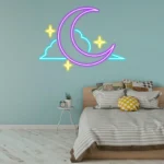 Clouds and Moon Neon Sign